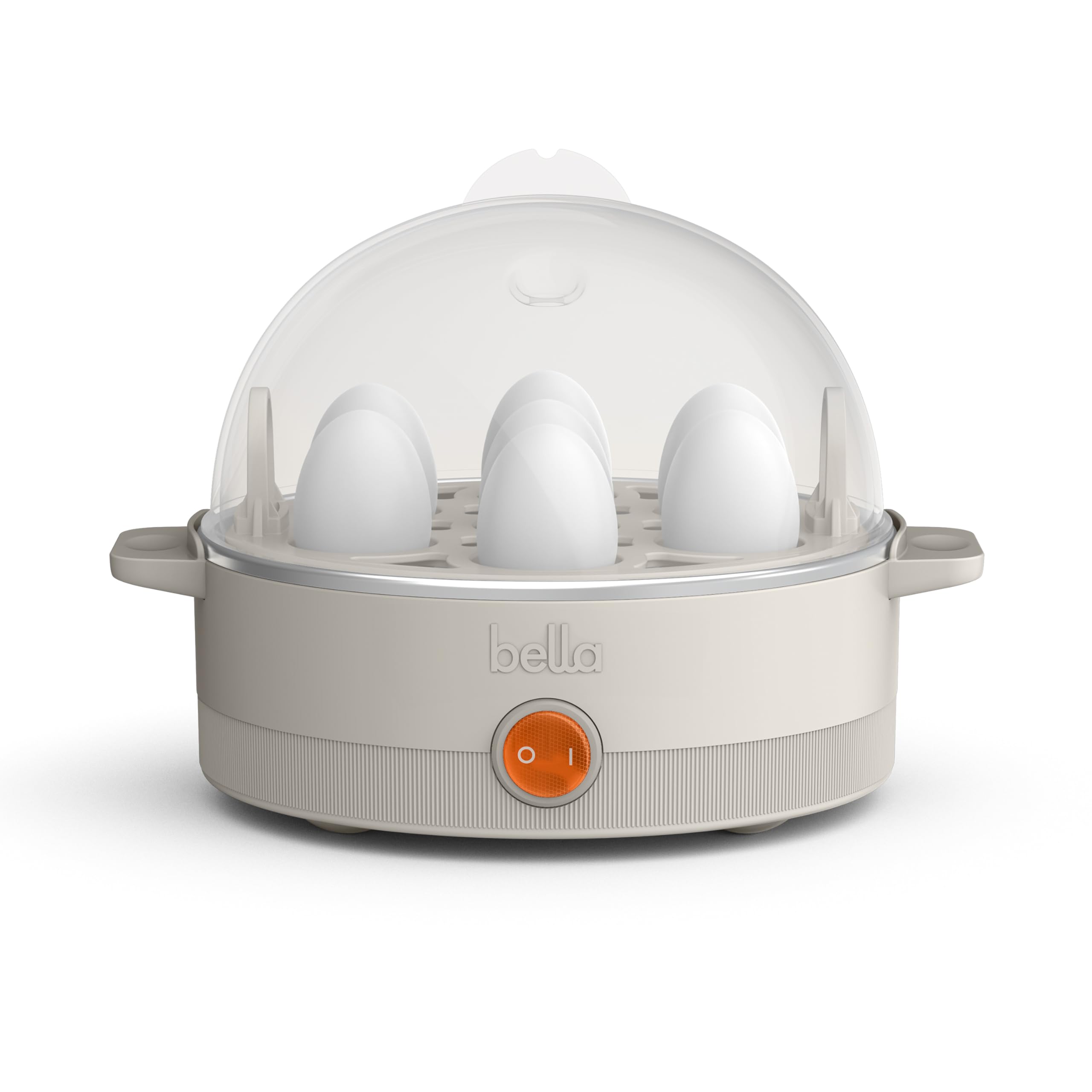 Bella cocedor de huevos con capacidad para siete; compacto para cocinas pequeñas
