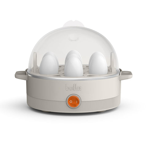 Bella cocedor de huevos con capacidad para siete; compacto para cocinas pequeñas