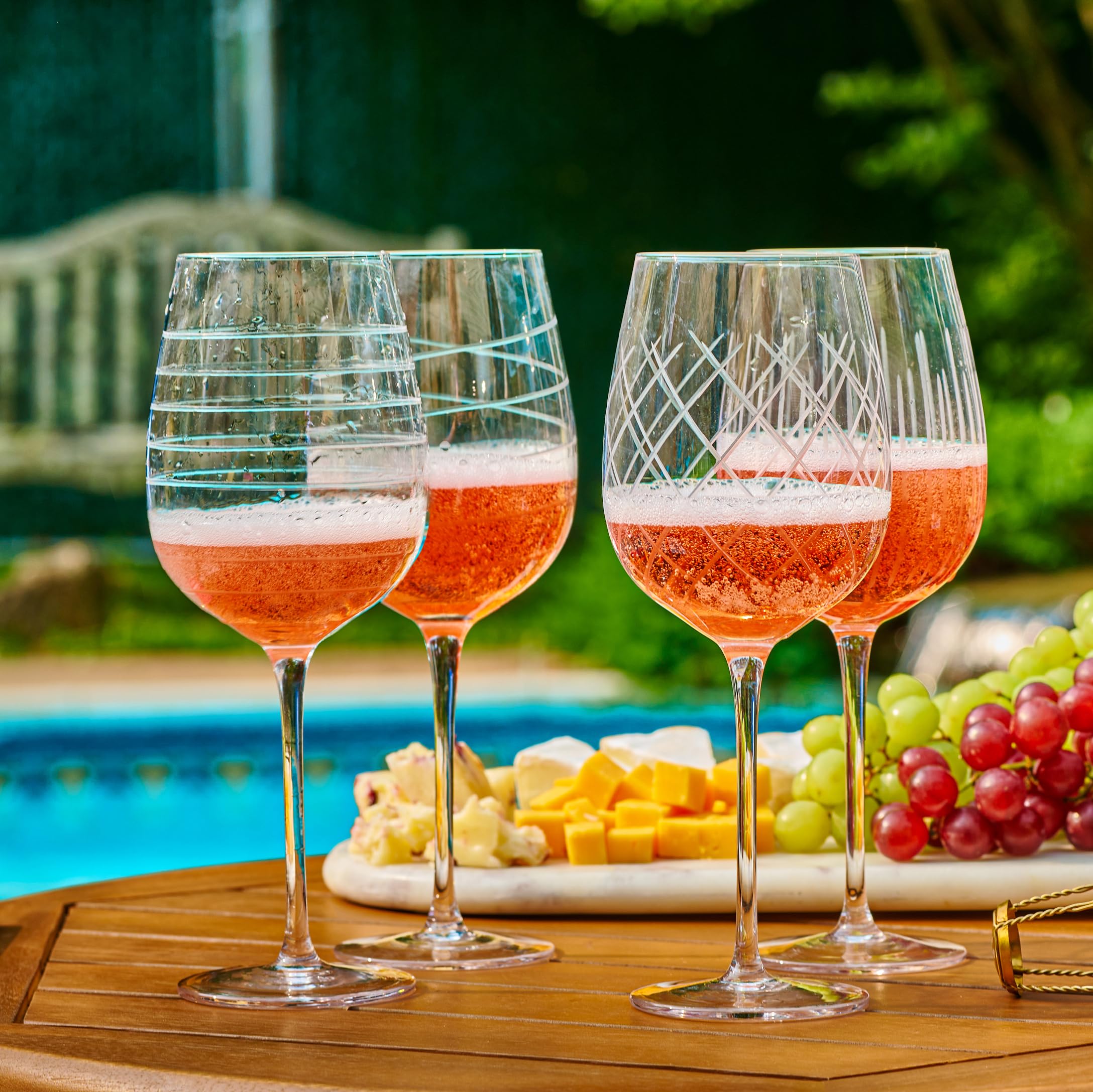 Bella Vino copas de vidrio, cristal claro para cenas y fiestas.