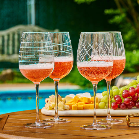 Bella Vino copas de vidrio, cristal claro para cenas y fiestas.