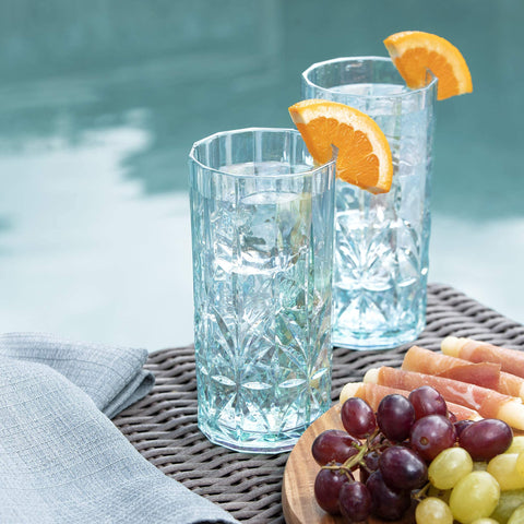 Vaso Bellaforte antideslizante de 18 oz turquesa para superficies estables