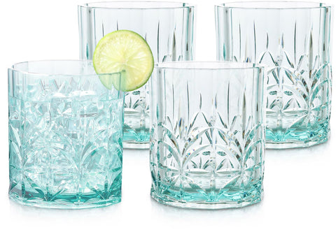 Bellaforte vaso corto 13oz aguamarina con cristal claro para cocteles