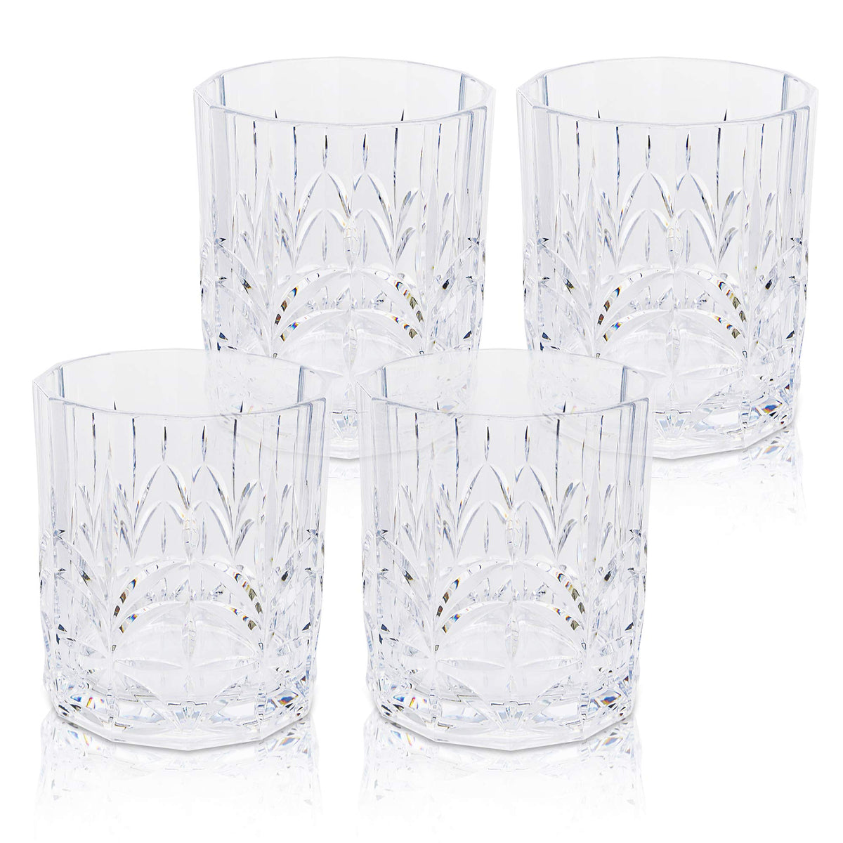 Vasos Bellaforte Tritán 13oz, conjunto de 4, ideal para reuniones elegantes.