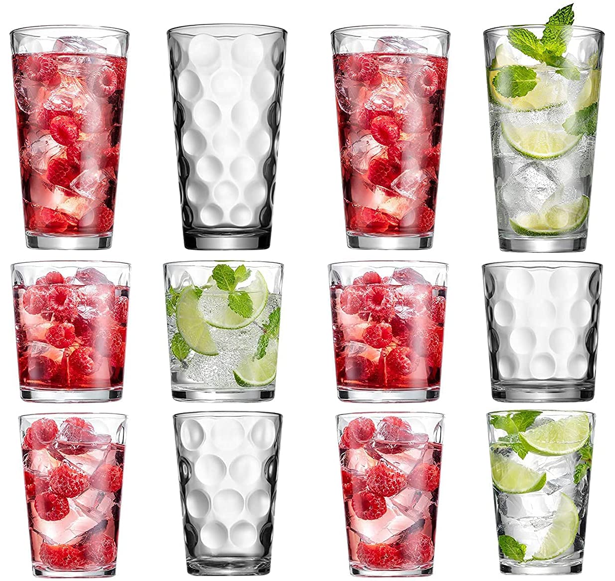 Bella Vino Set 12 Vasos versátil para agua, vino o cócteles.