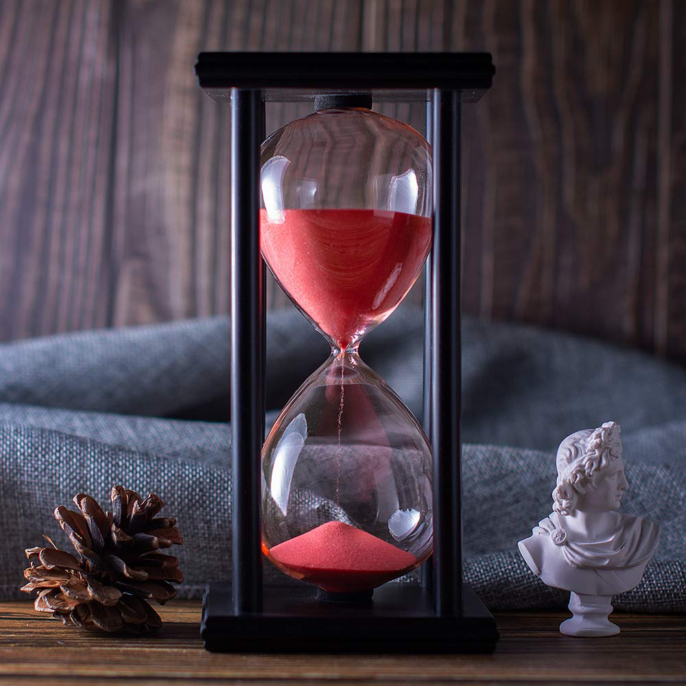 BELLAWARE reloj de arena, detalle de marco de madera, añade elegancia al escritorio.