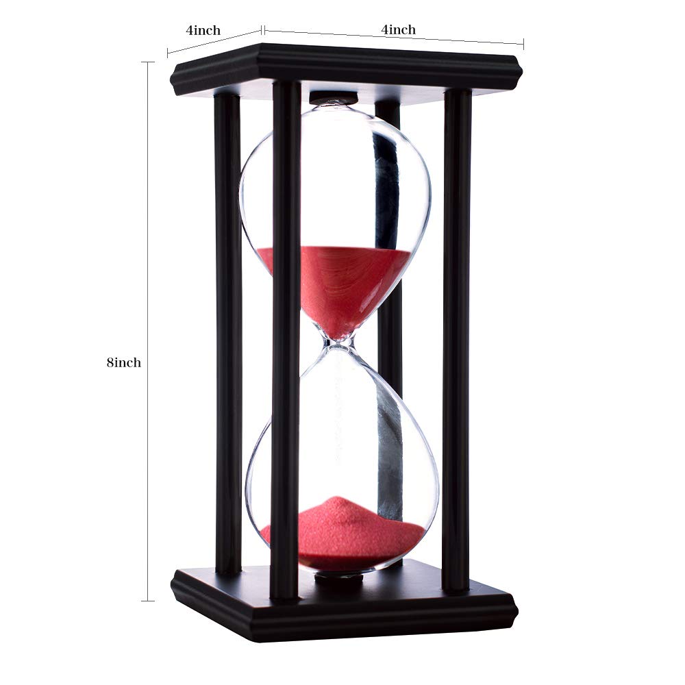 BELLAWARE reloj de arena de marco de madera, tamaño 60 minutos para uso diario.