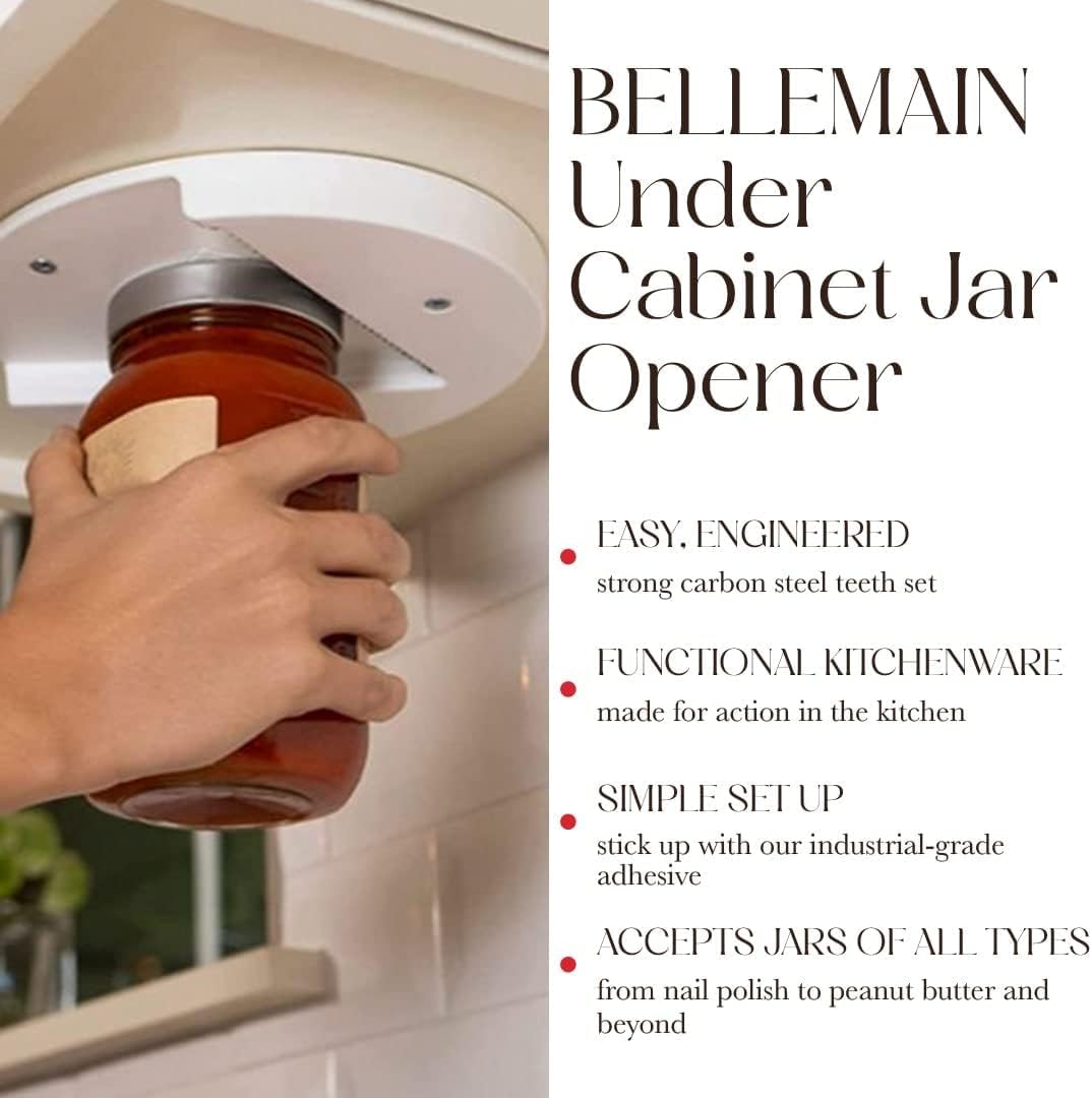Bellemain agarradera ergonomica para frascos de diferentes tamaños, ideal para manos débiles.
