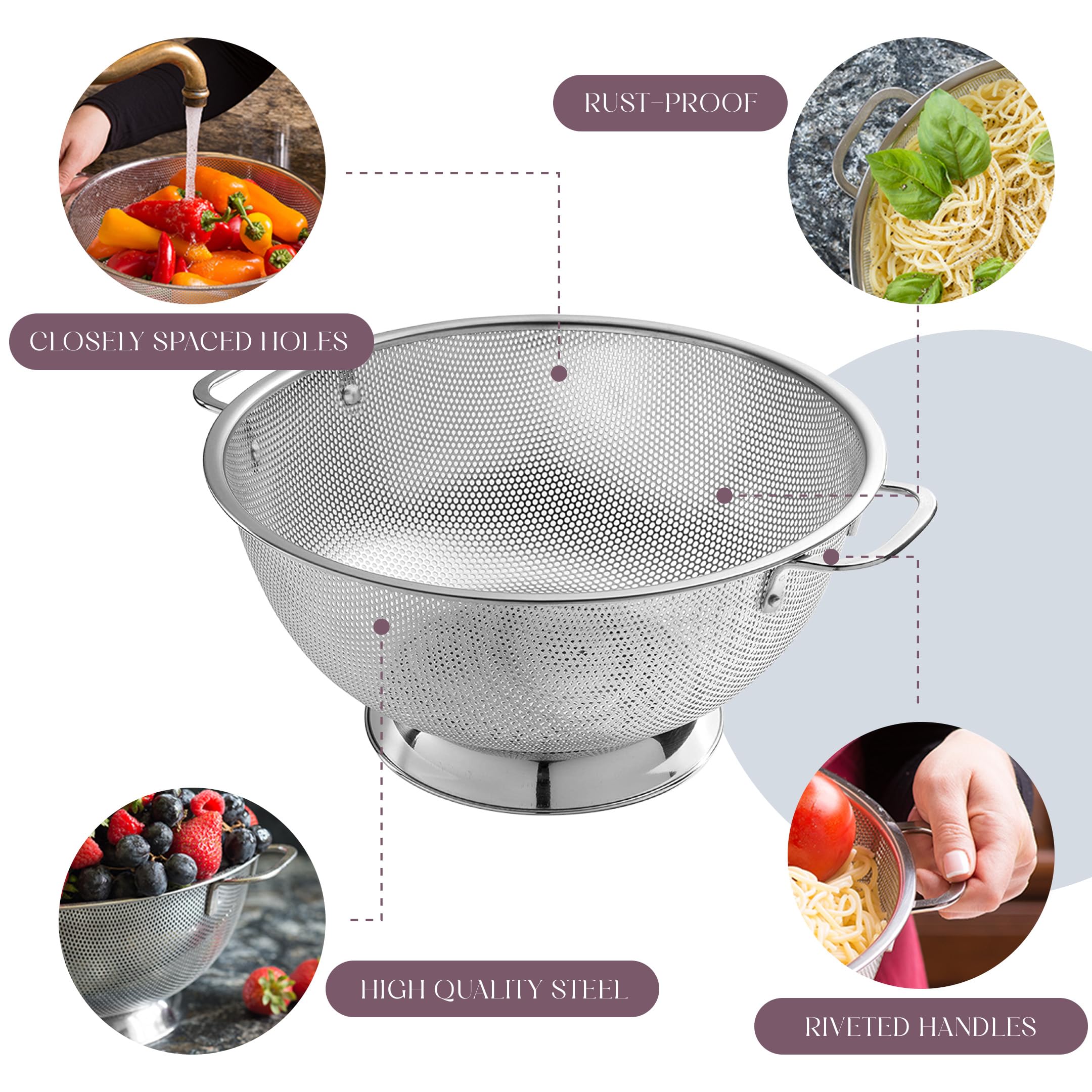 Bellemain colador para frutas y verduras, escurrido rápido