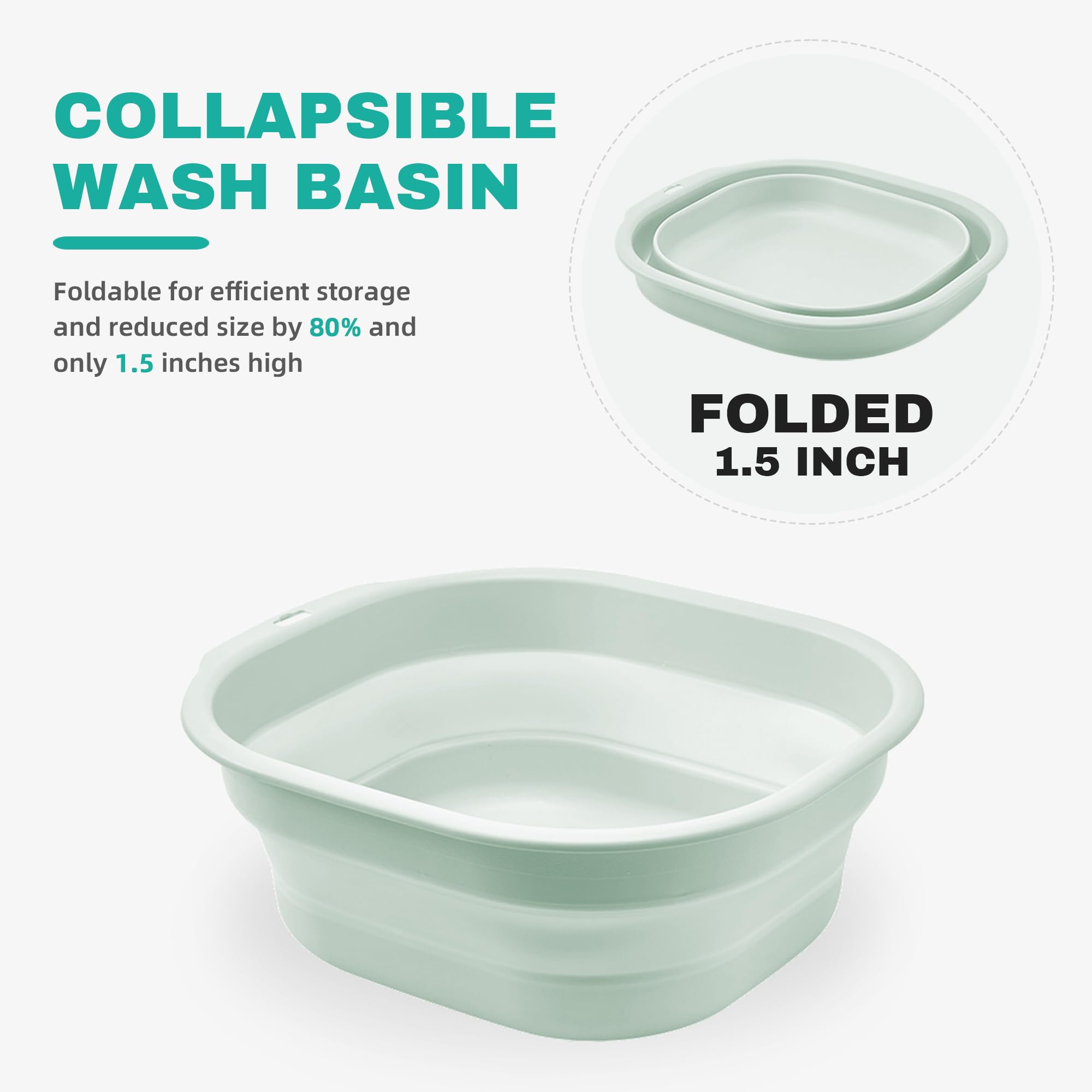 Bellglee lavabo plegable para camping, ligero y práctico.