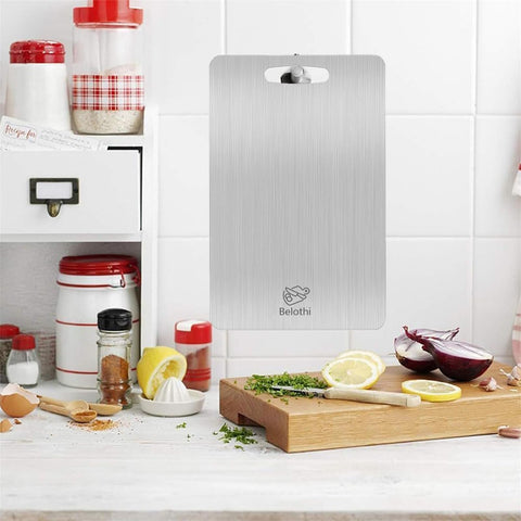 Belothi tabla acero inoxidable con superficie no porosa evita absorción de líquidos