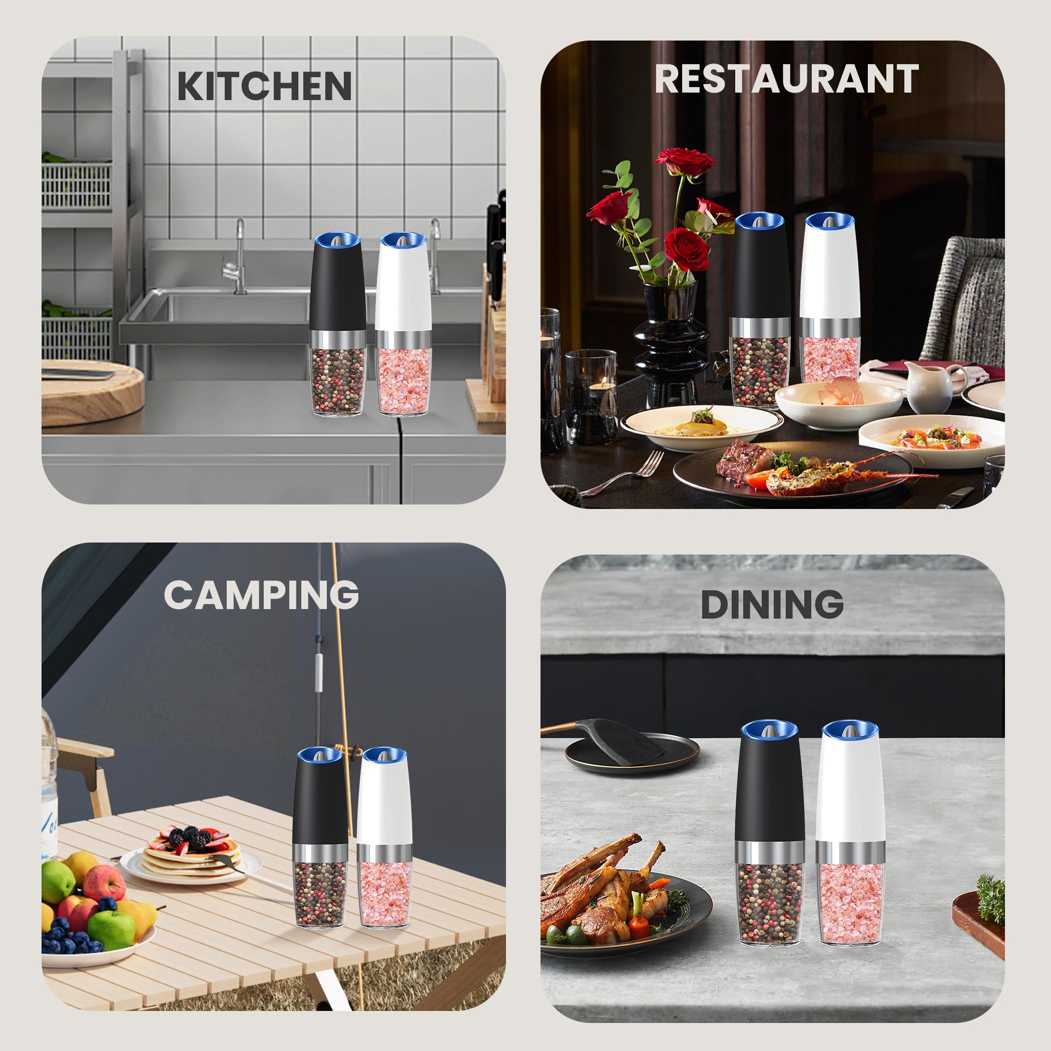 BELRIGO funciona con seis pilas AAA, perfecto para cocina y camping.