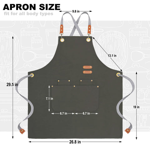 BeLuyi delantal de cocina con ajuste ergonómico para todo tipo de cuerpo.