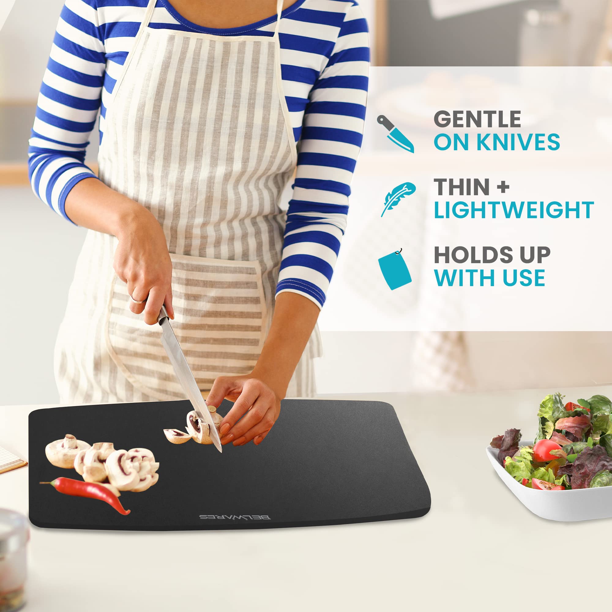 Tabla Belwares con agujero para colgar y almacenamiento fácil.
