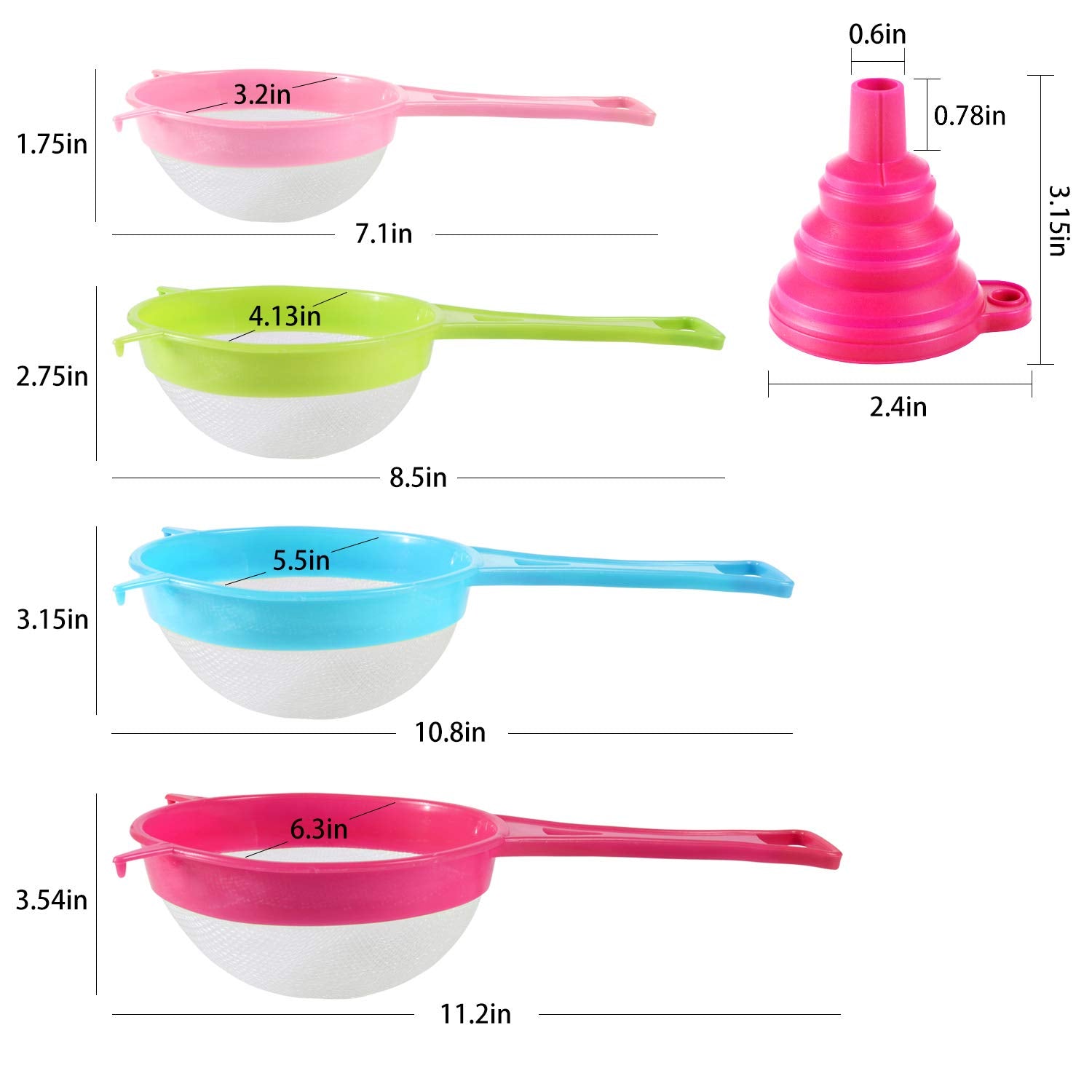 BENBO colador de malla fina, perfecto para azúcar glass y especias.