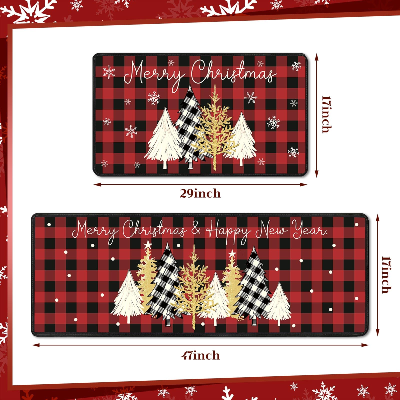 Alfombra Bencailor 44x76 cm, protección de suelo con diseño navideño.
