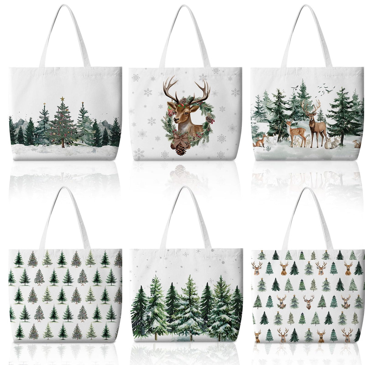 Bencailor bolsa tote con árbol navideño para compras sostenibles.