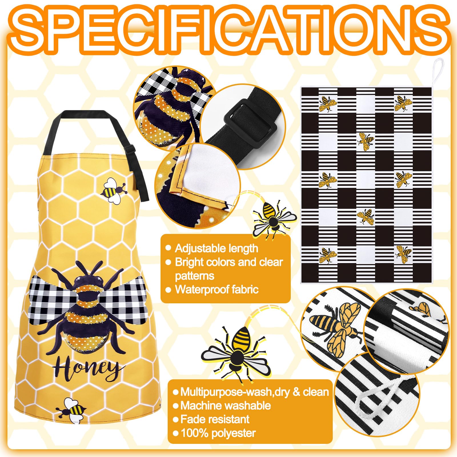 Conjunto de cocina Bencailor abeja girasol, decoración alegre y funcional