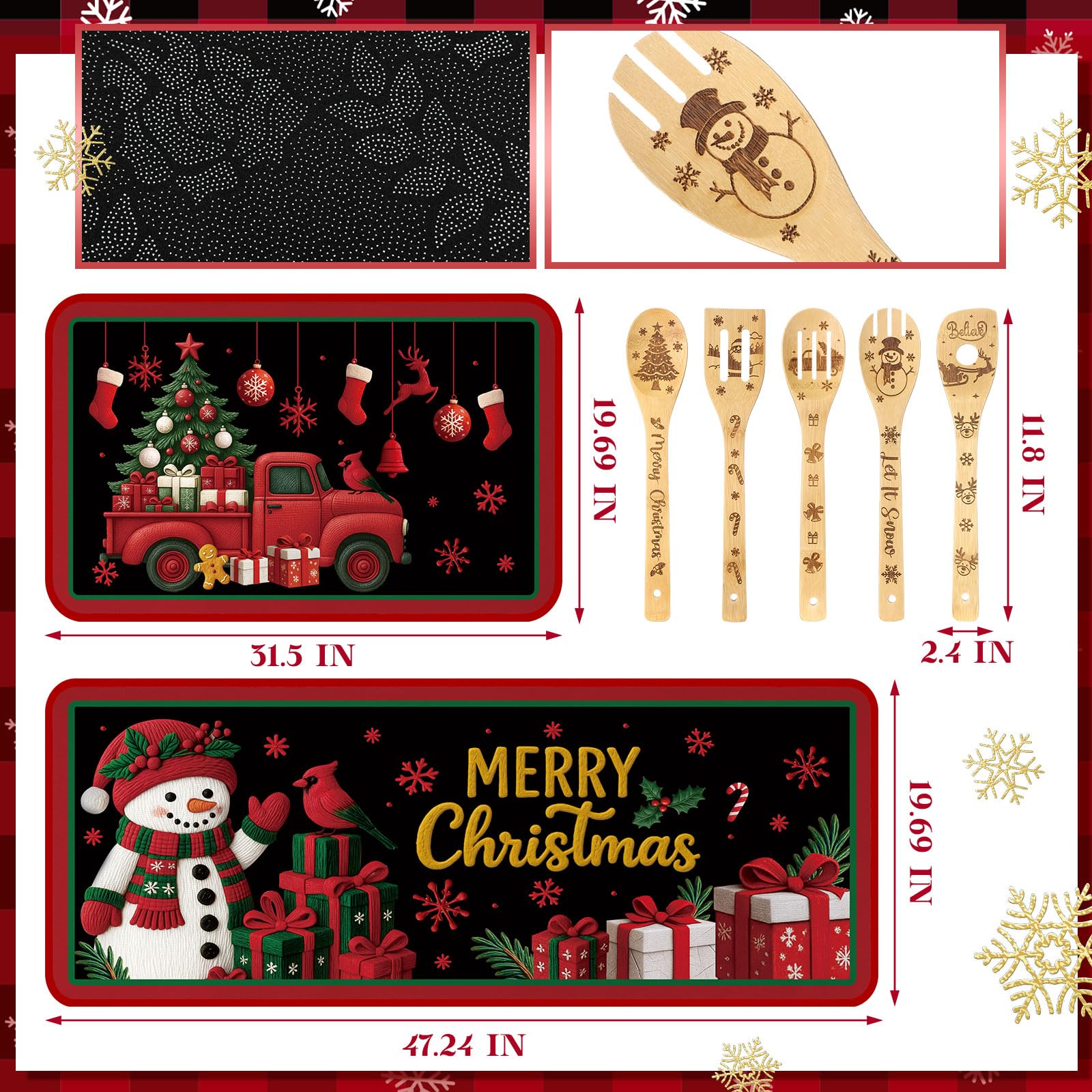 Delantal de cocina navideño Bencailor para protección y estilo.