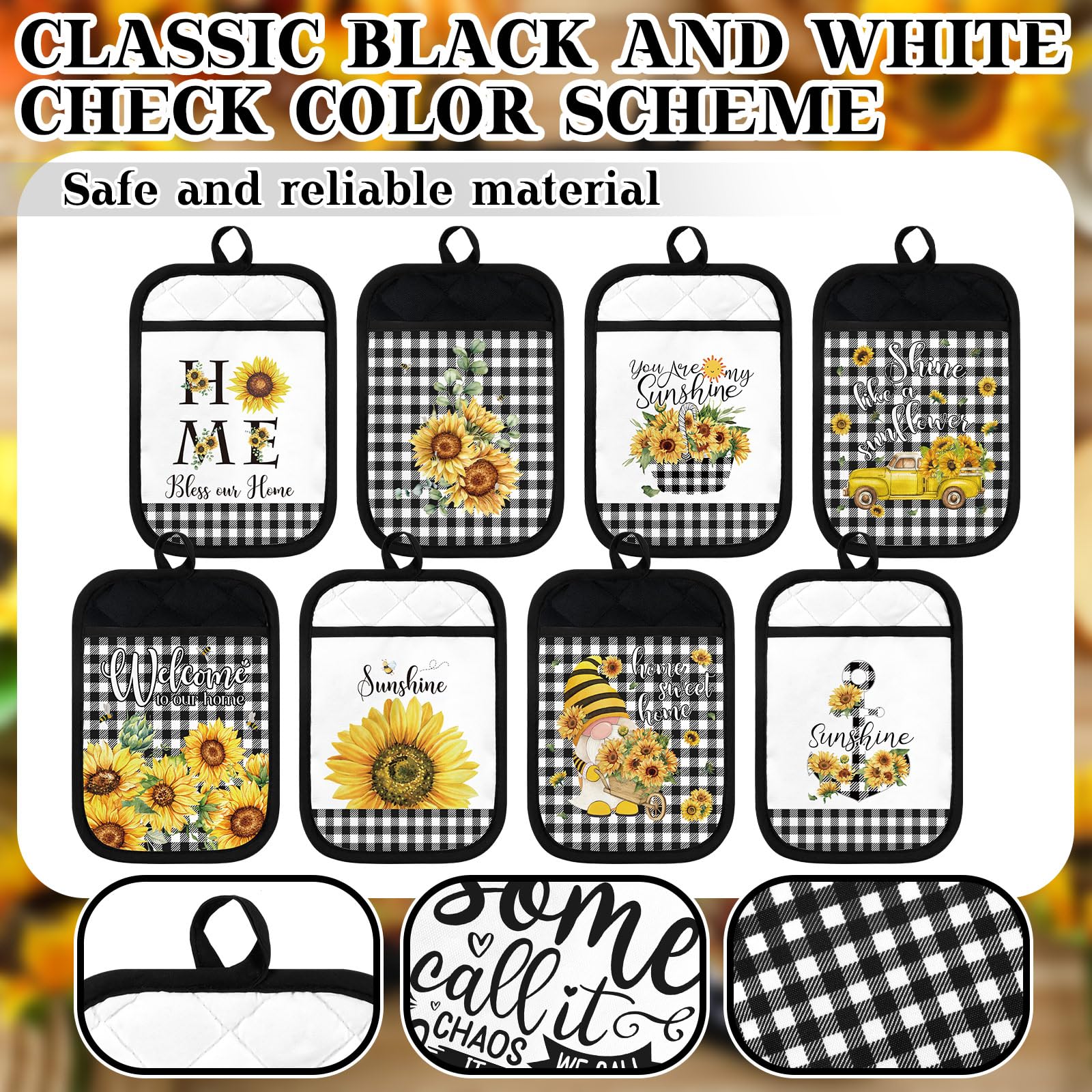 Kit de cocina Bencailor de 8 piezas, conjunto para hornear con girasoles, útil para cocinar y decorar.