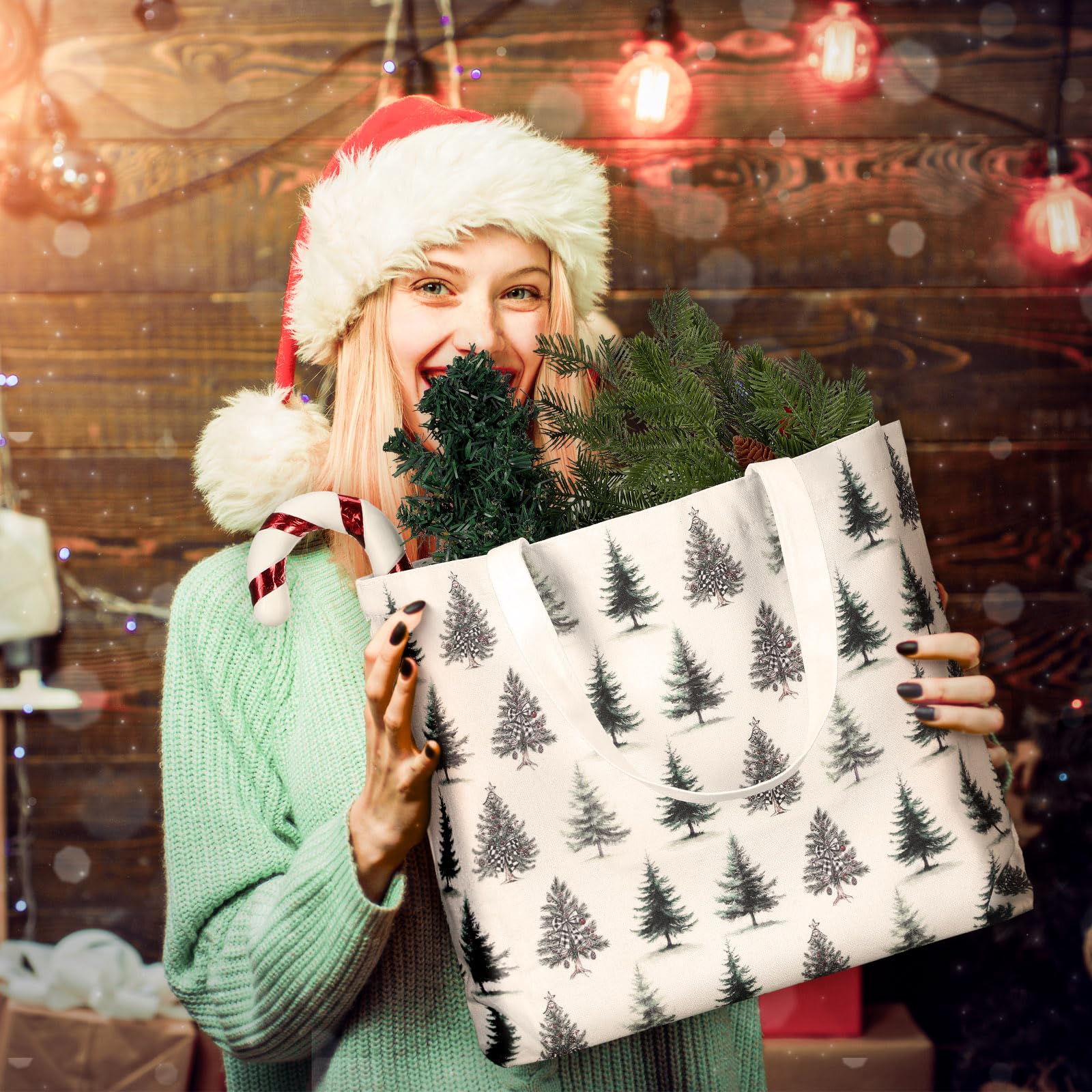 Bencailor paquete de 6 bolsas tote para Navidad.