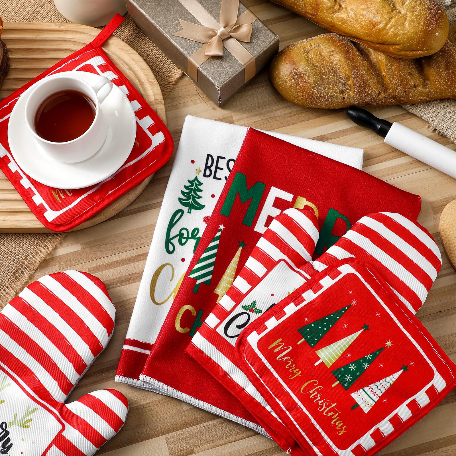 Bencailor toallas navideñas para secar utensilios y derrames rápidamente.