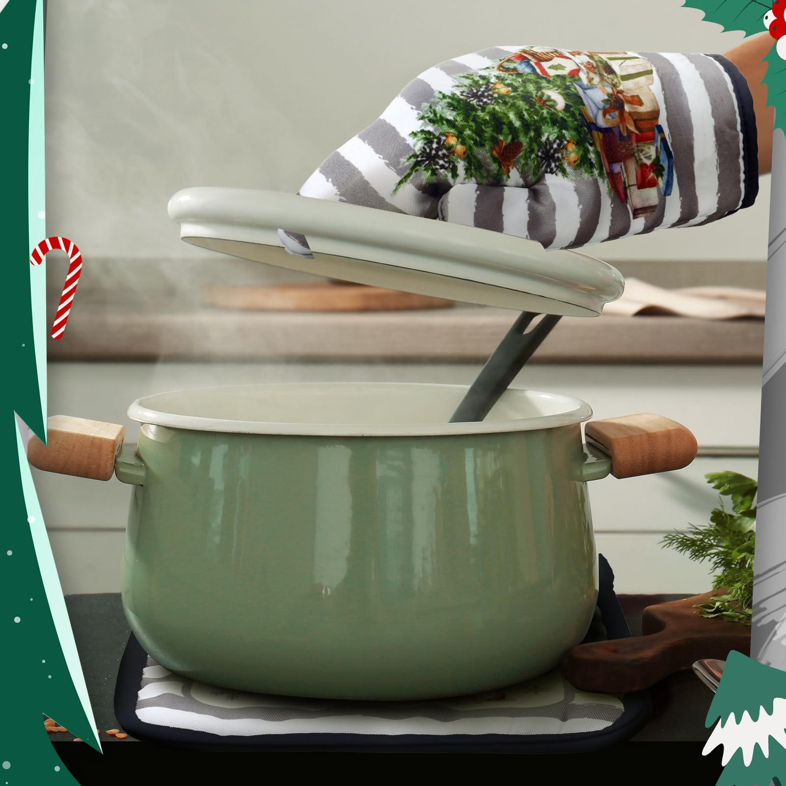 Bencailor servilletas de cocina con motivo de reno, suave y absorbente.