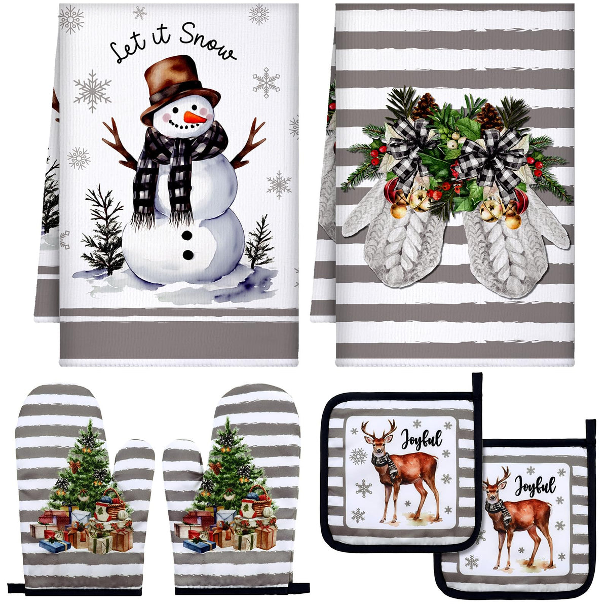 Bencailor servilletas de cocina con muñeco de nieve, decorativas y prácticas para secar.