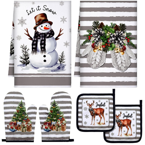 Bencailor servilletas de cocina con muñeco de nieve, decorativas y prácticas para secar.