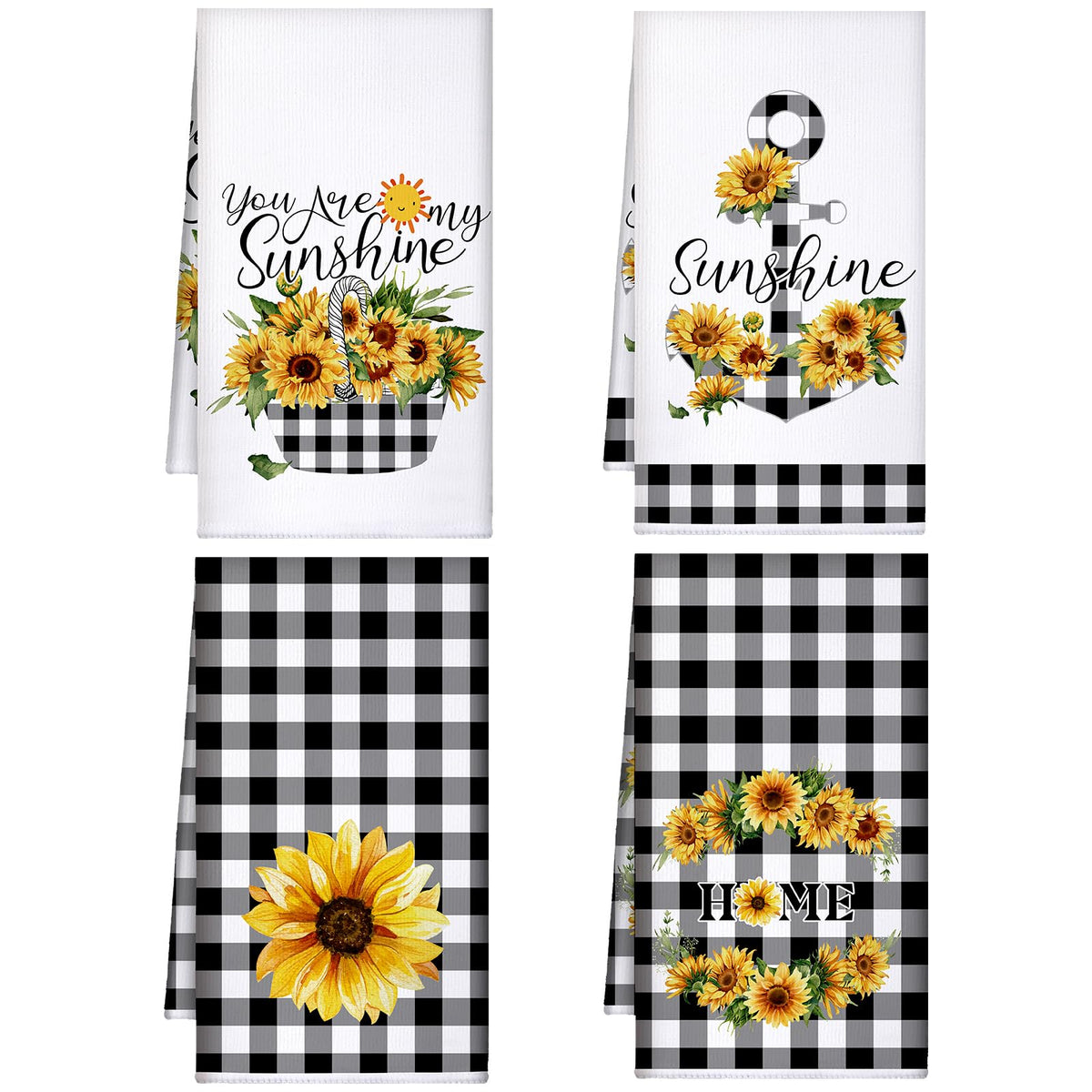 Toallas de cocina Bencailor con girasol para secado rápido en la cocina