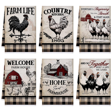 Toalla Bencailor con gallo retro, ideal para secar platos