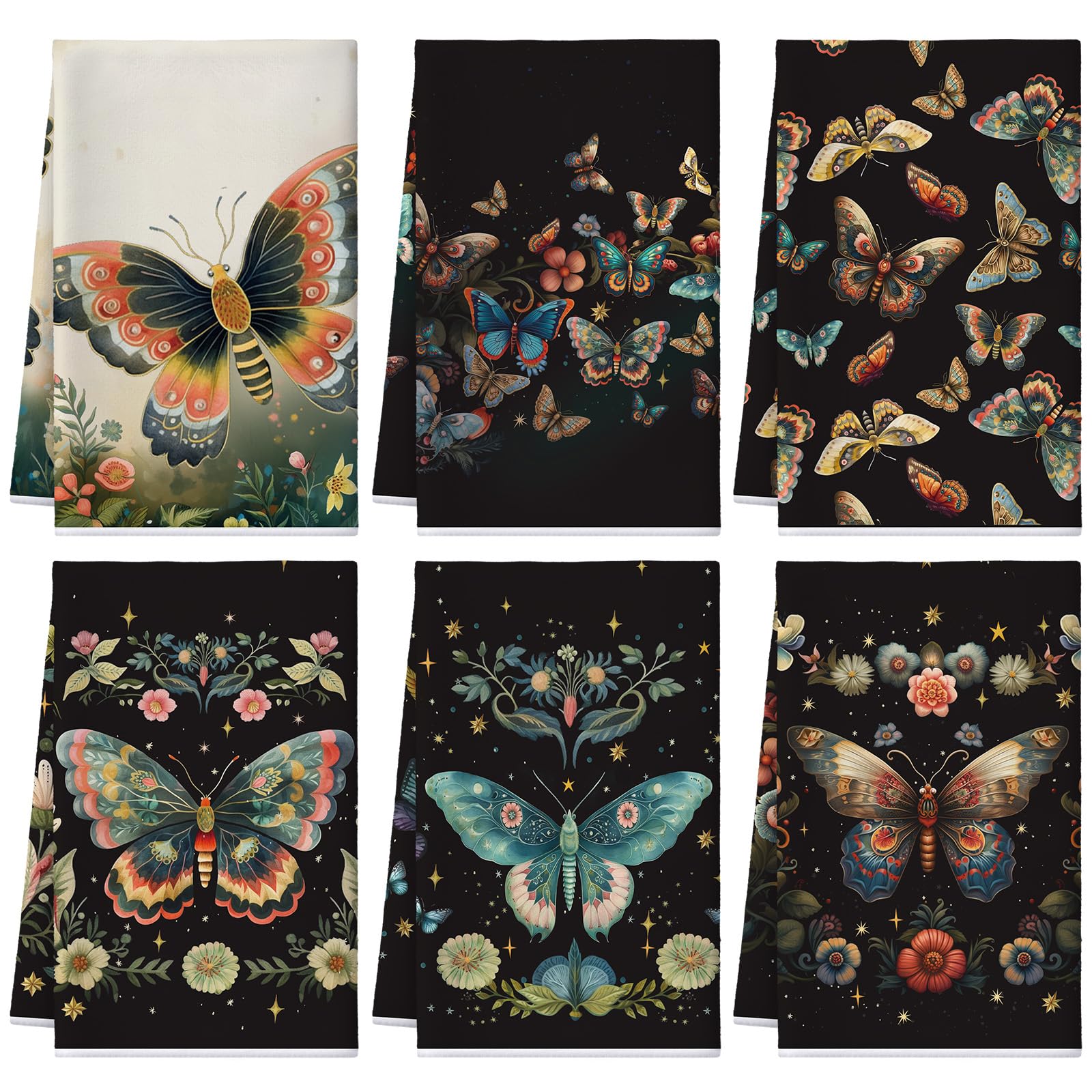 Toallas de cocina Bencailor mariposa vintage para secado rápido