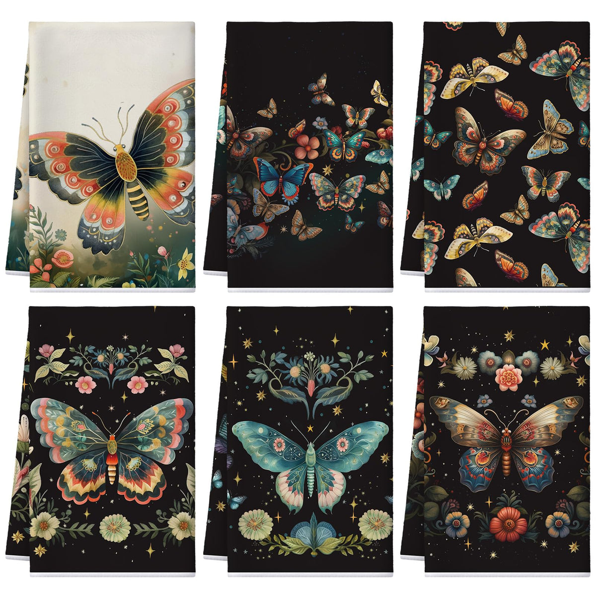 Toallas de cocina Bencailor mariposa vintage para secado rápido