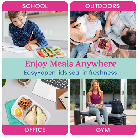 Bentgo EasyBoxes: libre de BPA para comidas seguras y reutilizables.