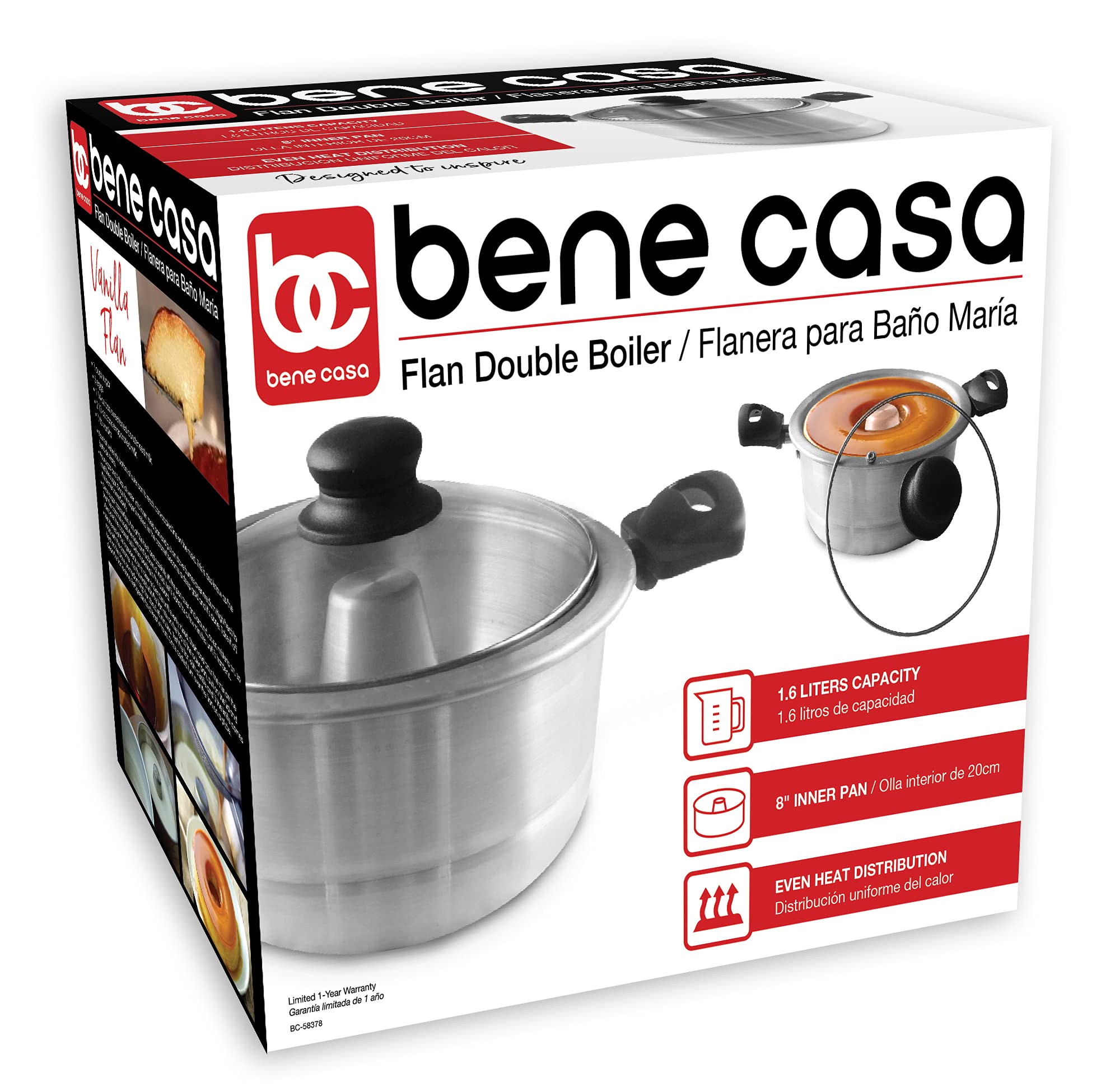 Bene Casa pan interior de aluminio de ocho pulgadas para distribución de calor.