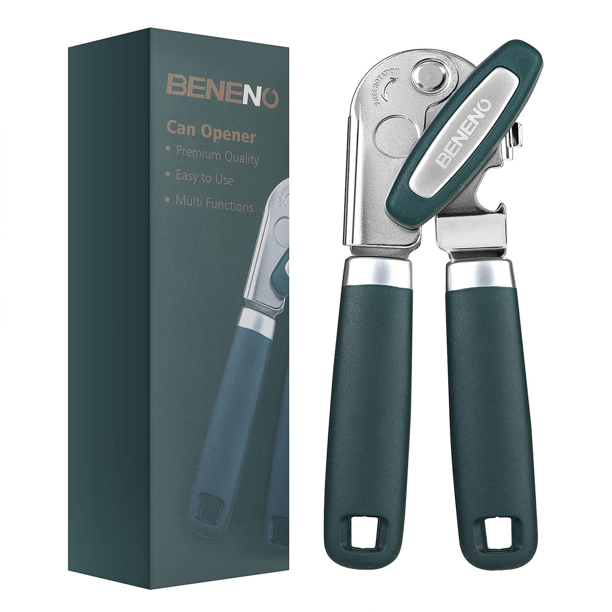 Beneno abrelatas manual con cuchilla de carbono afilada para cortes limpios