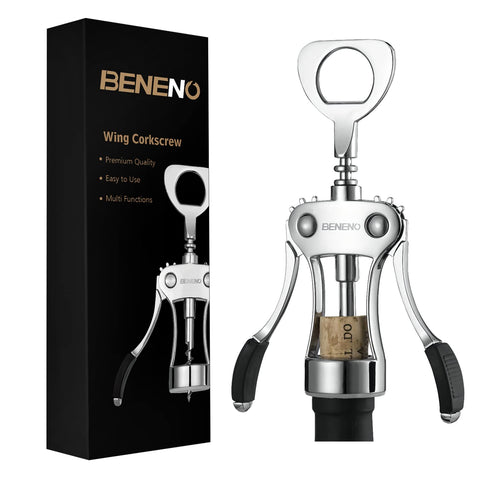 Beneno abridor vino, ala ergonomica, facilita un agarre cómodo para abrir rápidamente