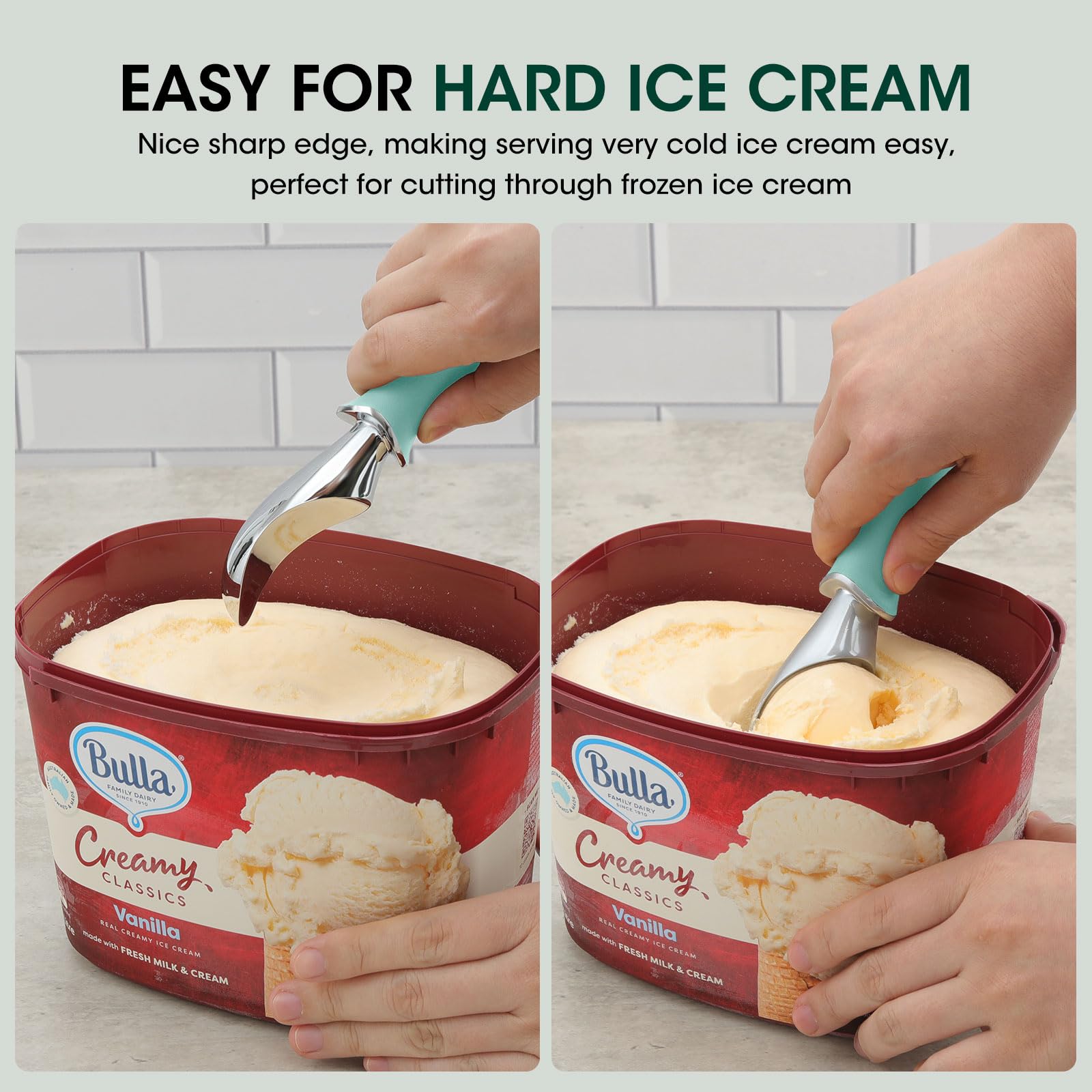 Beneno Cuchara helado borde liso, corte suave en helados duros.