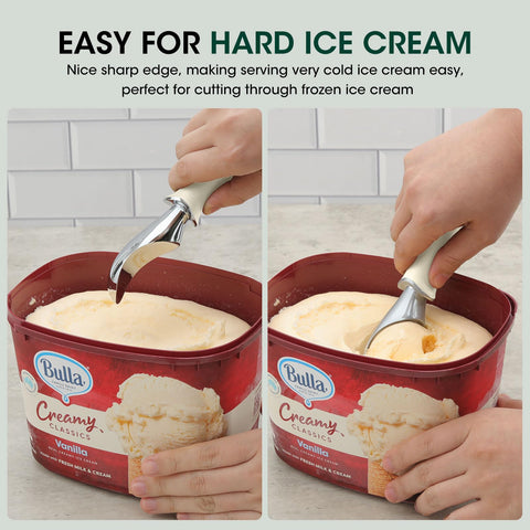 Beneno cuchara helado borde pulido para cortes suaves y precisos