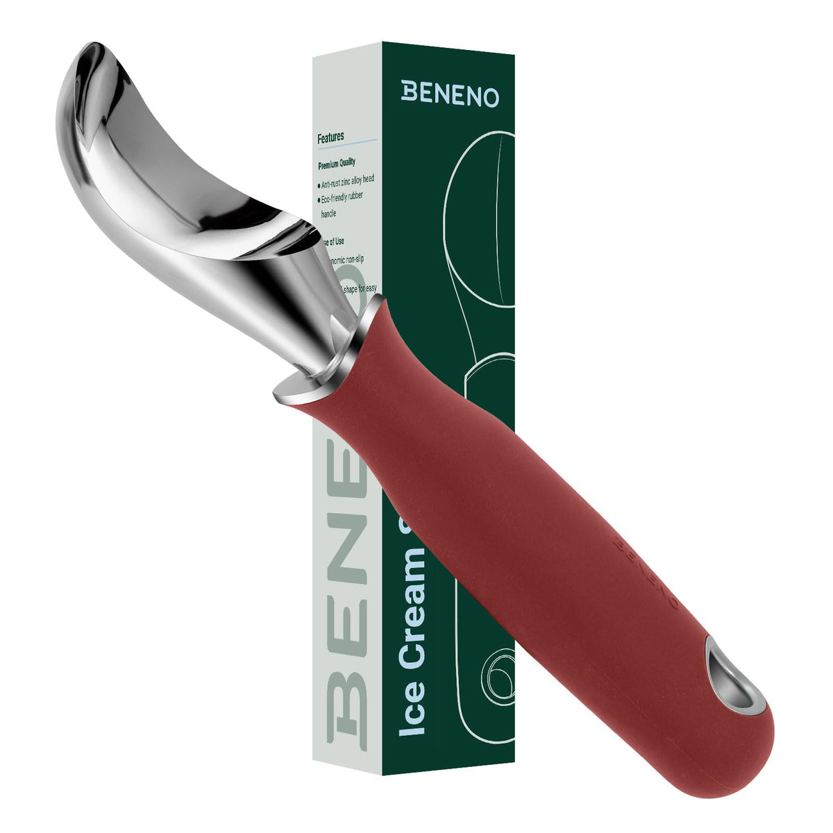 Beneno cuchara helado resistente, cuerpo de zinc para uso diario.