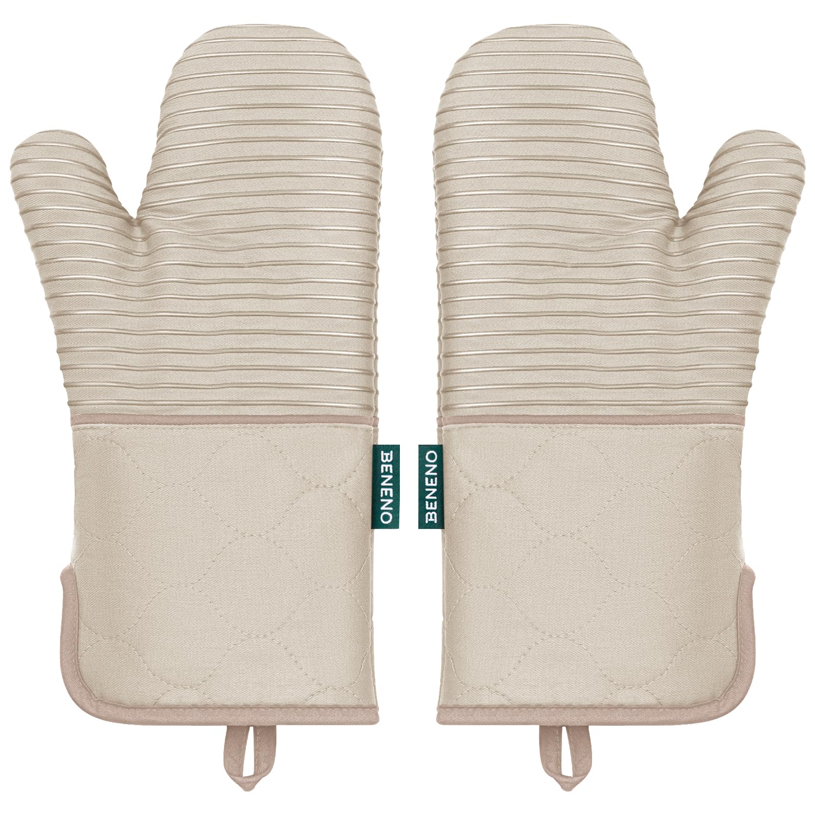 Manoplas Beneno para horno, paquete doble, resistente hasta 500 °F, ideal para bandejas