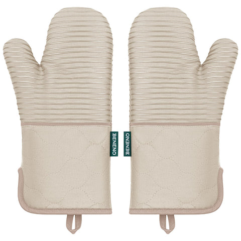 Manoplas Beneno para horno, paquete doble, resistente hasta 500 °F, ideal para bandejas