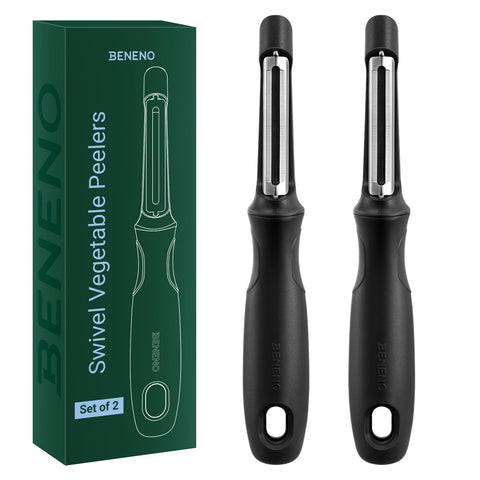 Pelador Beneno con giro suave y hoja doble de acero para pelado rápido.