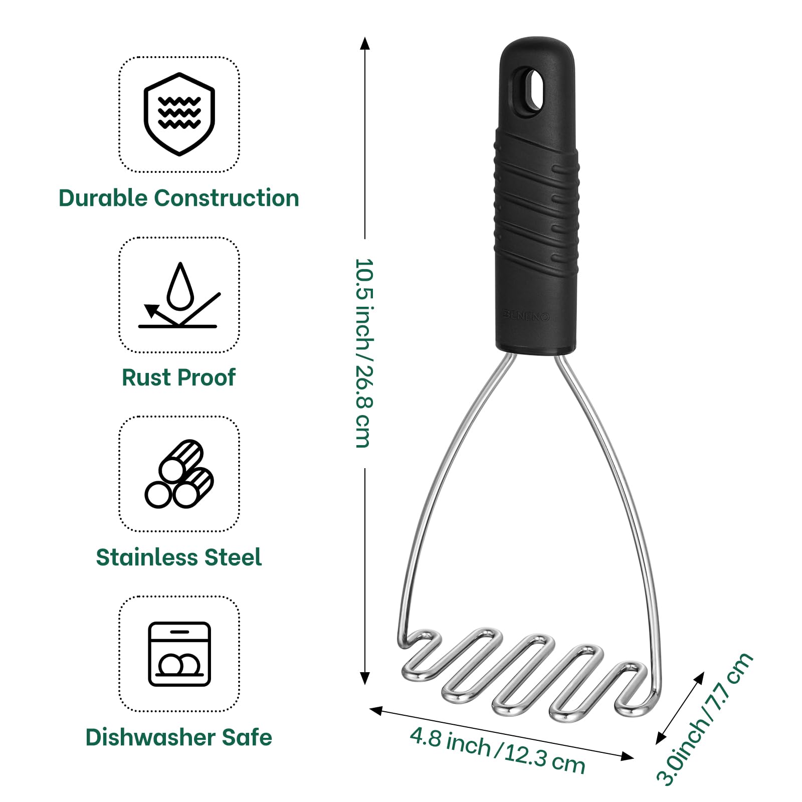 Cabeza de acero inoxidable Beneno de 5-6 pulgadas para triturar con facilidad.