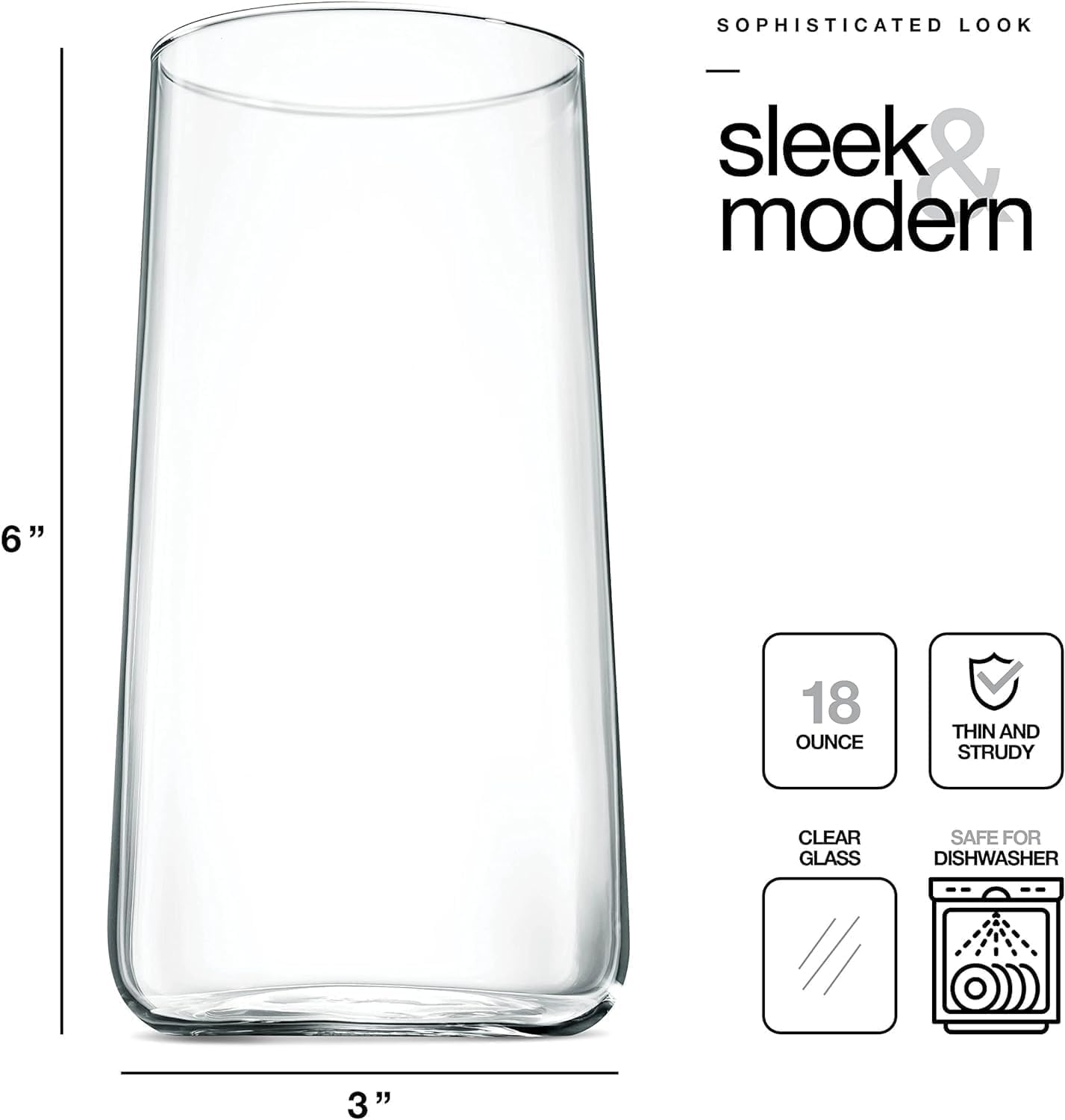 Vaso BENETI apto lavavajillas, limpieza fácil sin perder brillo.