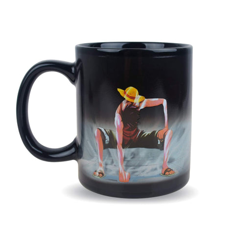 Regalo BeneU Luffy, taza anime con efecto térmico para fans.