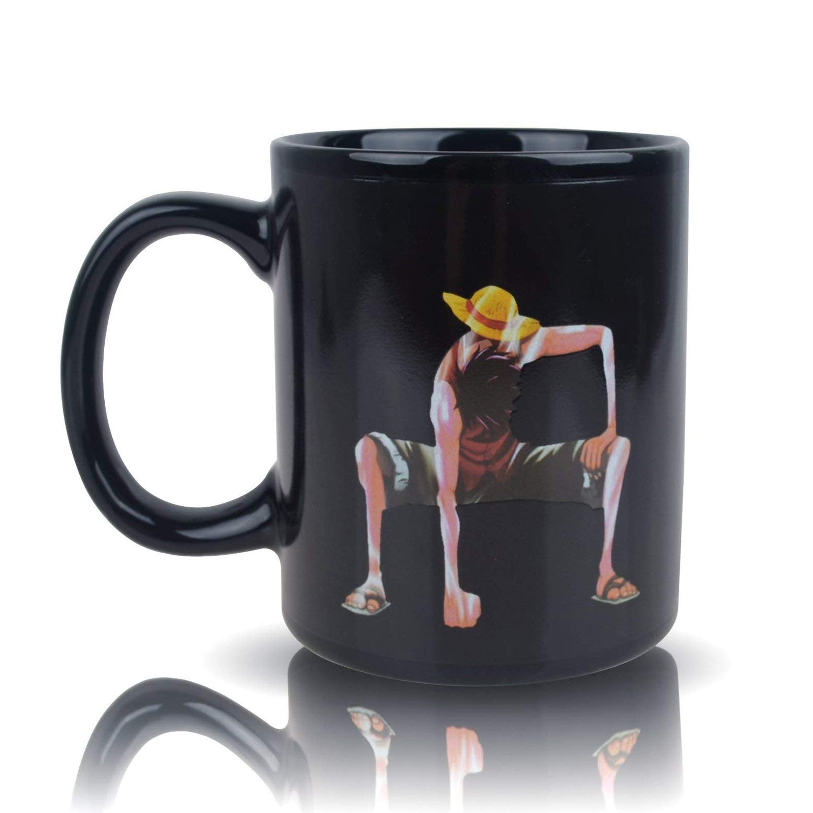 Taza BeneU Luffy para cafe, té o chocolate caliente con cambio de color.