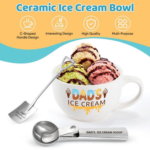 Benjika cuchara de helado de acero inoxidable, diseño resistente.