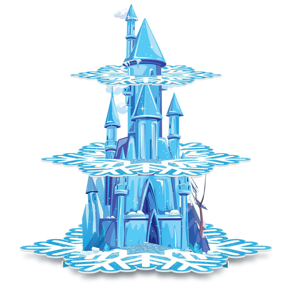 BenLouis torre de cupcakes congelados tres niveles, ideal para fiestas de invierno y baby shower.
