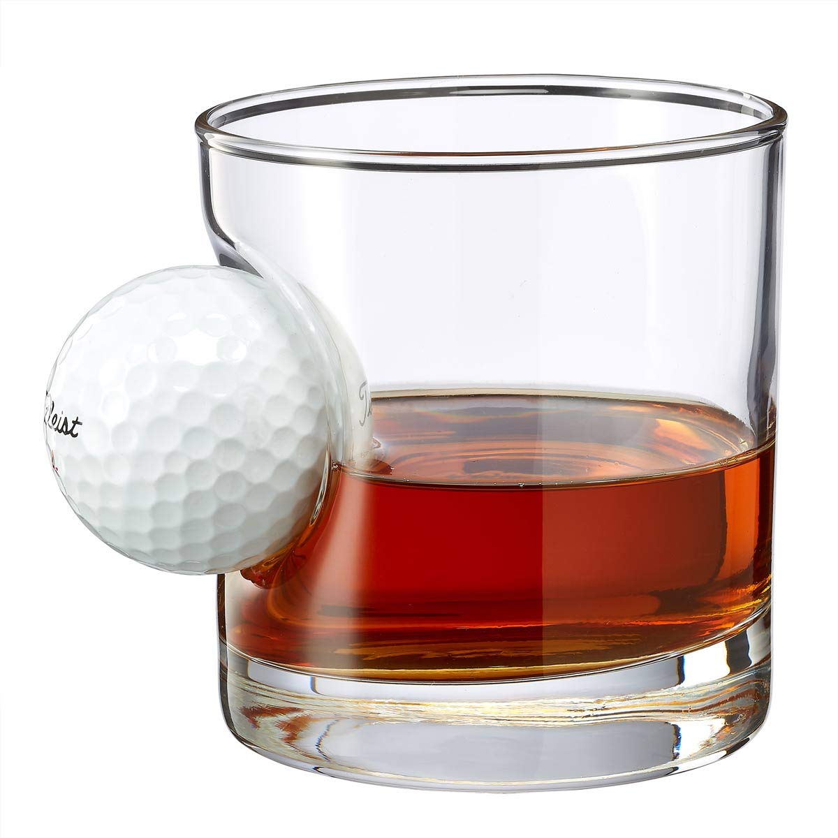 BenShot vaso con bola de golf incrustada, ideal para disfrutar whisky con estilo.