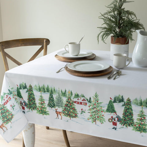 Mantel Benson Mills con muñecos de nieve en acuarela para mesa
